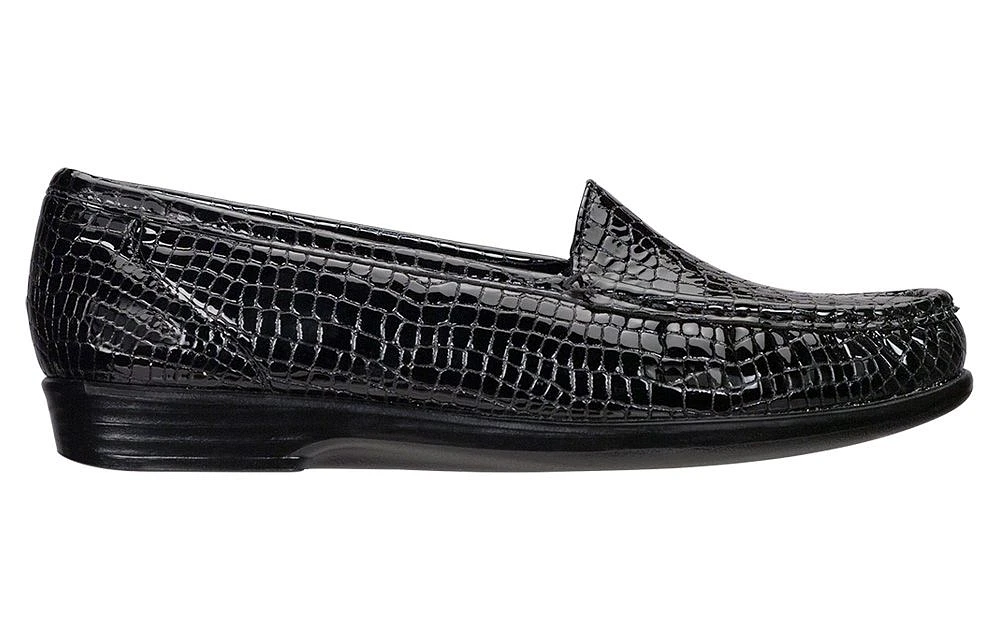 Simplify Black Croc Slip On Loafer