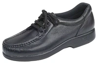 Take Time Black Leather Lace-Up Loafer