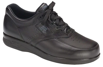 Time Out Black Leather Walking Shoe