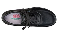 Time Out Black Leather Walking Shoe