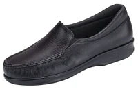 Twin Black Leather Slip-On Loafer