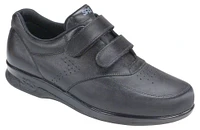 Vto Black Leather Velcro Walking Shoe