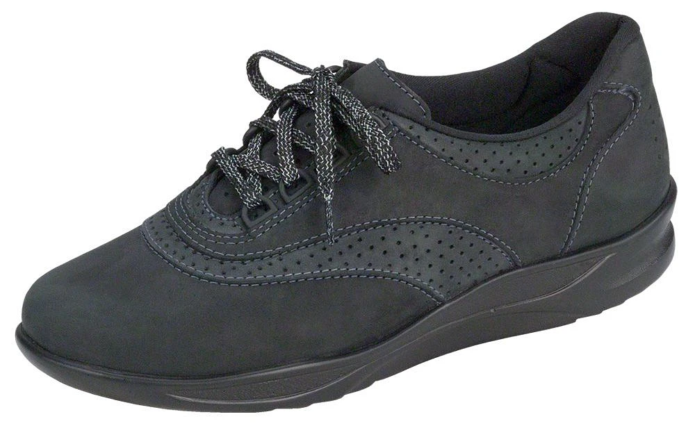 Walk Easy Nero Nubuck Leather Walking Shoe