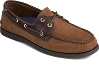 Men's Authentic Original Brown Nubuck Leather Two Eye Boat Shoe