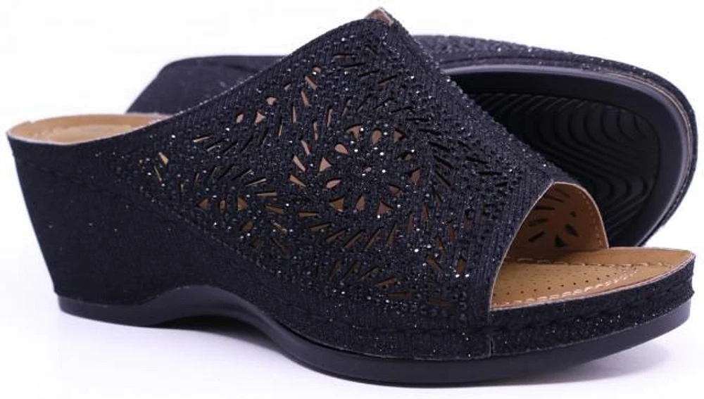 Wedge Glitter Black