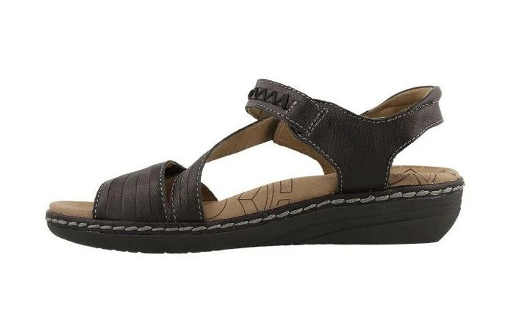 Zenith Black Leather Adjustable Z-Strap Walking Sandal