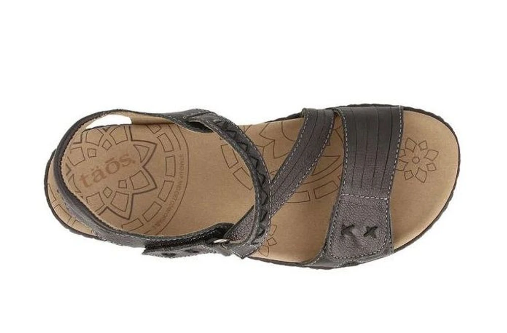 Zenith Black Leather Adjustable Z-Strap Walking Sandal