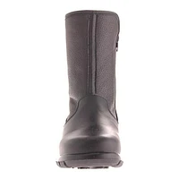 Shield Black Leather Mid-Calf Winter Boot