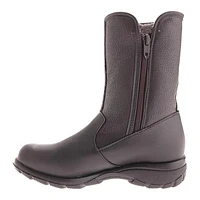 Shield Black Leather Mid-Calf Winter Boot