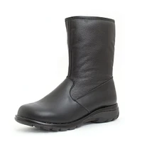 Shield Black Leather Mid-Calf Winter Boot