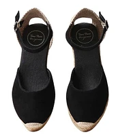 Lloret Black Suede Espadrille Wedge Sandal