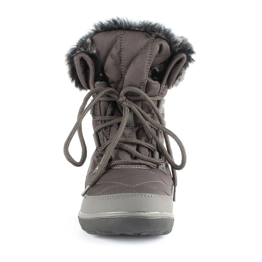 Snowflake Grey Lace-Up Winter Boot