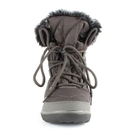 Snowflake Grey Lace-Up Winter Boot