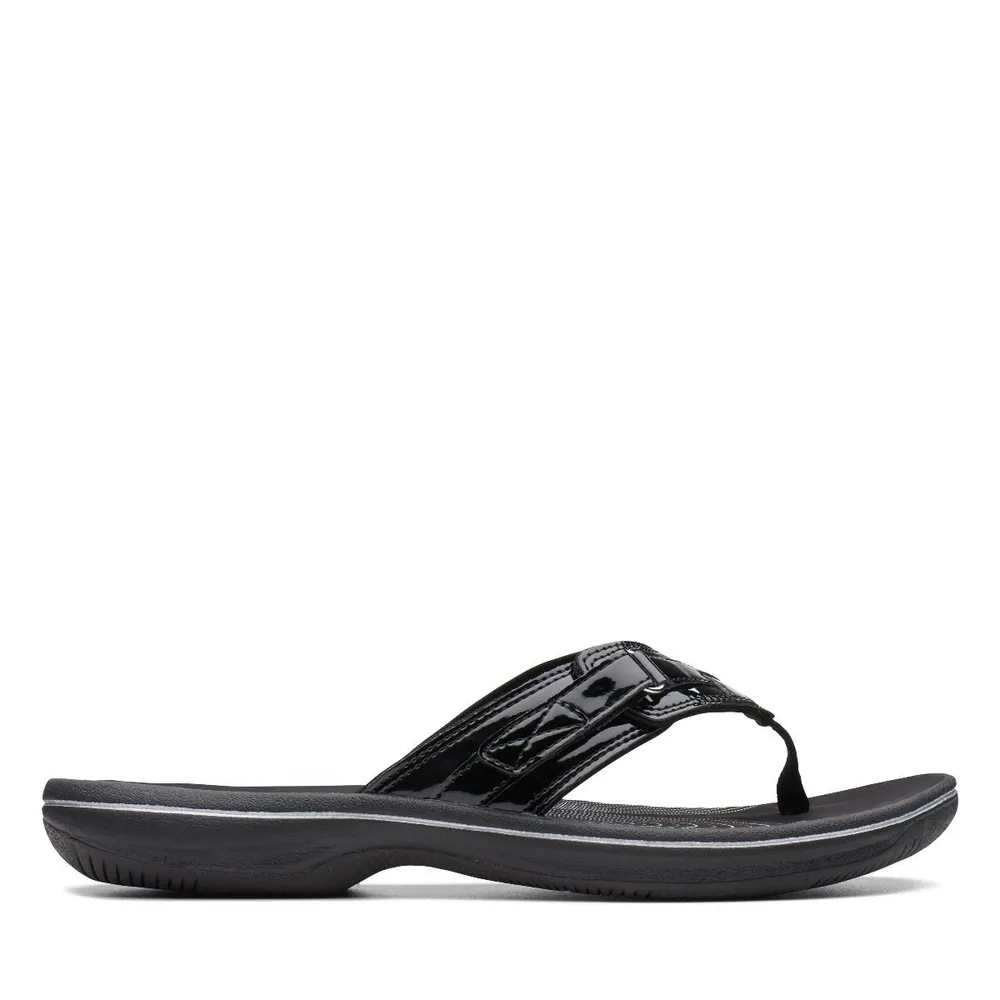 Breeze Sea Black Patent Thong Sandal