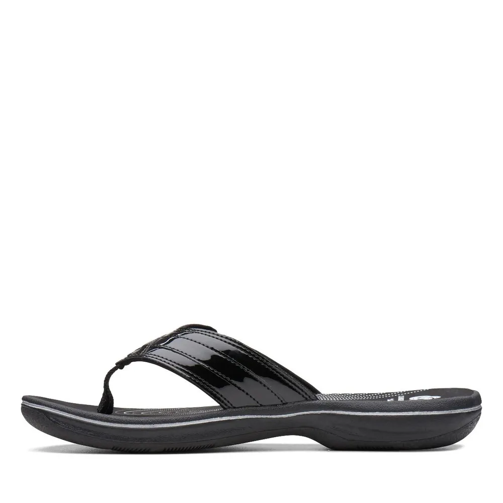 Breeze Sea Black Patent Thong Sandal