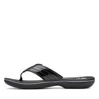 Breeze Sea Black Patent Thong Sandal