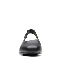 Juliet Pull Black Leather Slingback Heel