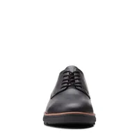 Sharon Noel Black Leather Lace-Up Wedge Oxford
