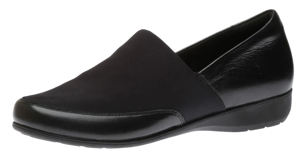 Abbey A-Line Black Slip-On Loafer