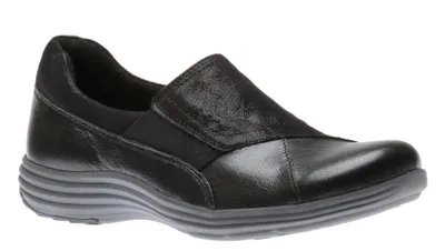 Beaumont Gore Black Leather Slip-On