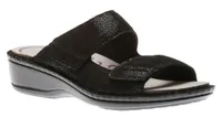 Cambridge Two Strap Black Slide Sandal