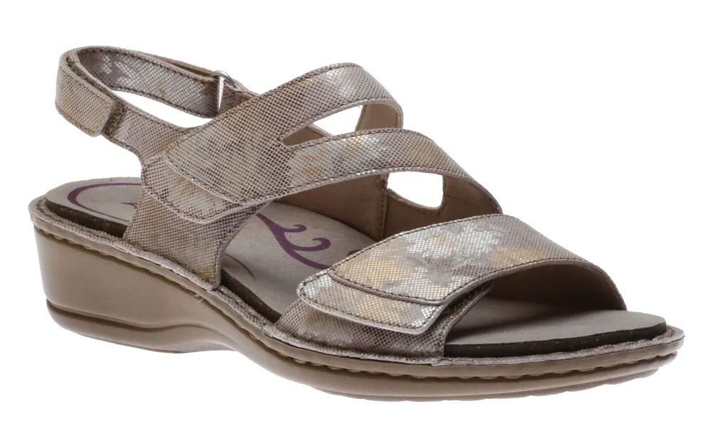 Cambridge Three Strap Silver Floral Sandal