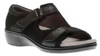 Duxbury Two Strap Black Snakeskin Leather Sandal