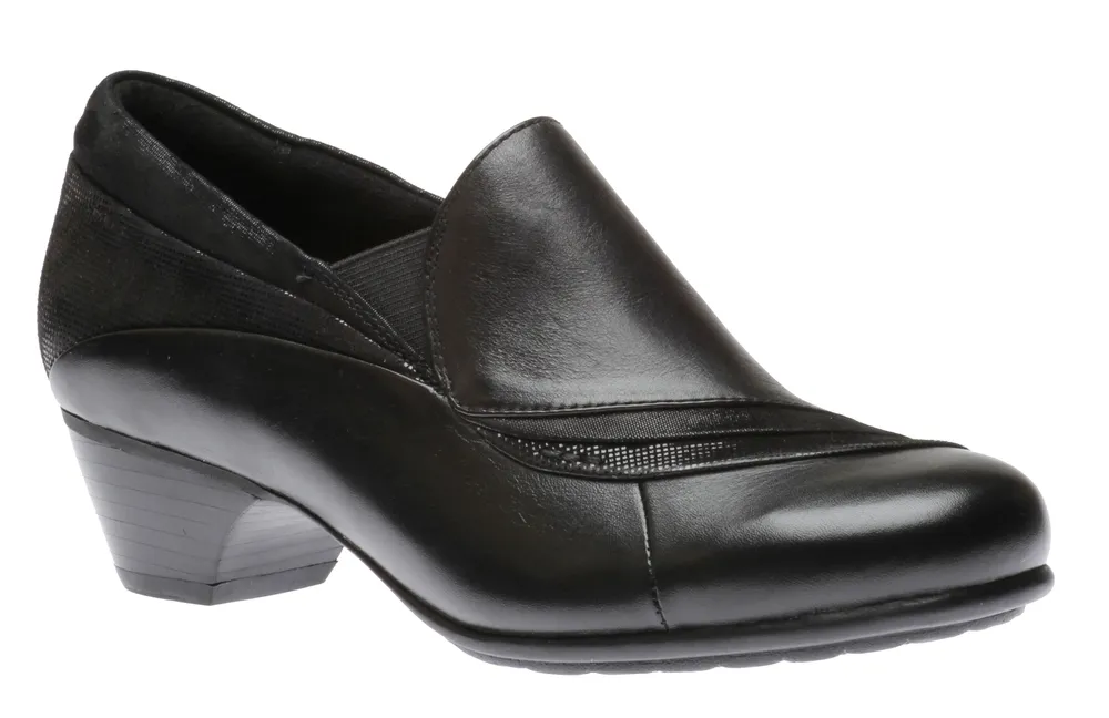 Provence Asym Black Leather Slip-On