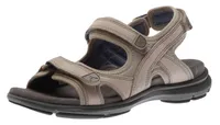 Rev Three Strap Taupe Leather Sandal