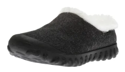 B- Moc Slip-On Wool Black Slipper