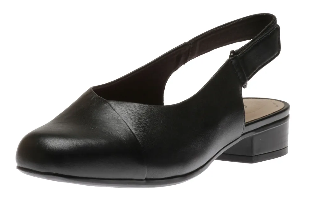 Juliet Pull Black Leather Slingback Heel