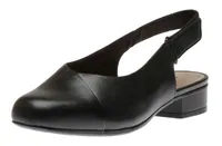 Juliet Pull Black Leather Slingback Heel