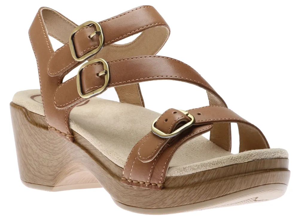 Sacha Tan Brown Leather Sandal