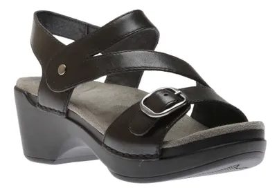 Shari Black Leather Sandal