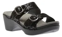 Sophie Black Drizzle Suede Leather Slide Sandal