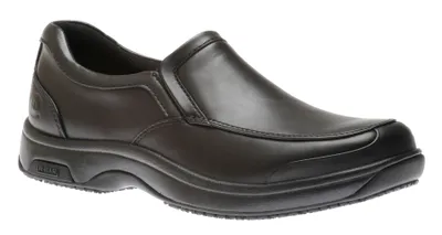 Battery Park Service Black Leather Slip-On Shoe