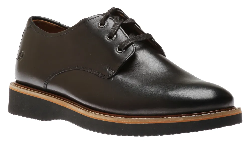 Clyde Black Leather Plain Toe Oxford Shoe