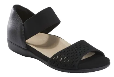 Amora Black Perforated Leather Sandal