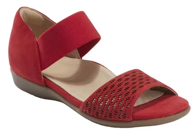Alder Amora Bright Red Perforated Leather Sandal