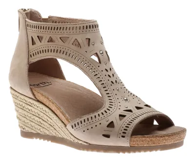 Attalea Barbuda Biscuit Beige Espadrille Wedge Sandal