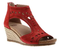 Attalea Barbuda Red Espadrille Wedge Sandal