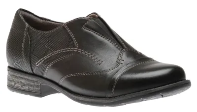 Avani Banyan Black Leather Slip-On Oxford Shoe