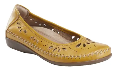Alder Azza Orca Yellow Perforated Leather Ballet Flat