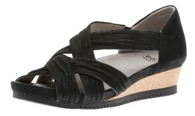 Ficus Gemini Black Suede Wedge Sandal