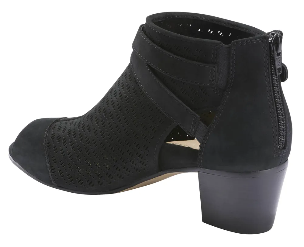 Leros Gaia Black Leather Heel Sandal
