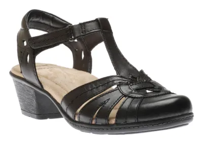 Marietta Michaela Leather T-Strap Heel Sandal