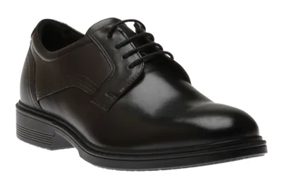 Lisbon Black Leather Lace-Up Plain Toe Dress Shoe