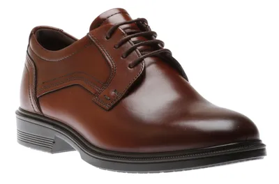 Lisbon Cognac Brown Leather Lace-Up Plain Toe Dress Shoe