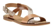 Tulip Taupe Leather Flat Sandal