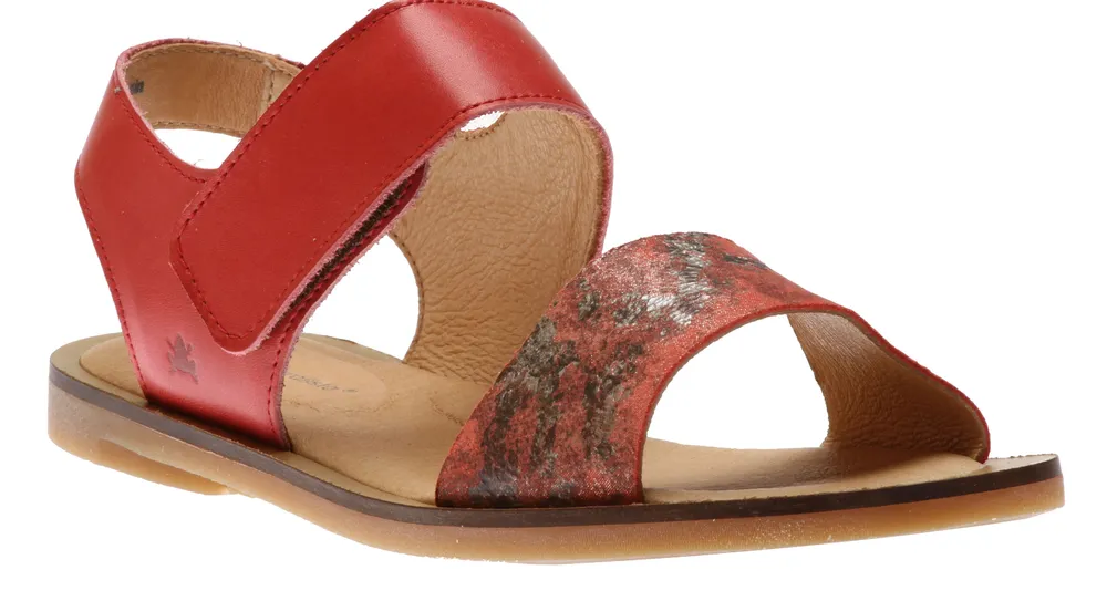 Tulip Cinnamon Leather Flat Sandal